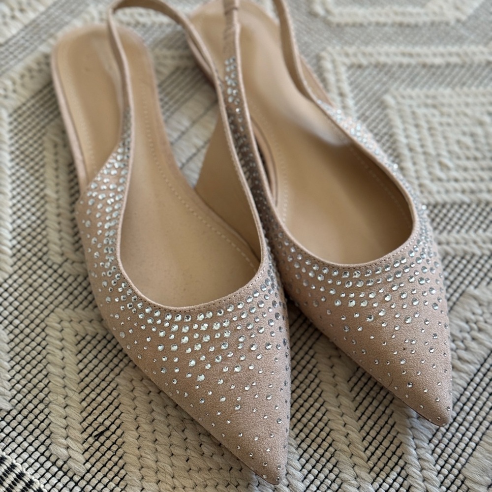Studded sling back flats